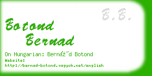 botond bernad business card